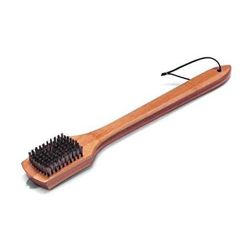 weber grill brush, bamboo bbq brush, best grill brush, brass bristles